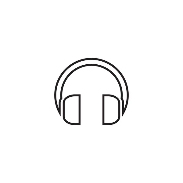 ヘッドフォン線形アイコン - ベクトル細い線音楽記号やロゴ — ストックベクタ