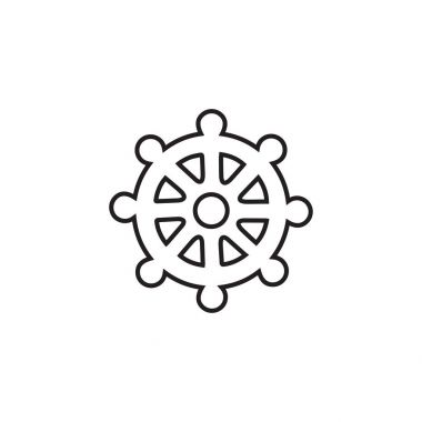 Dharma LICON uygulamalar ve Web siteleri için düz simgesinin Budizm ve Hinduizm doğrusal tekerlek