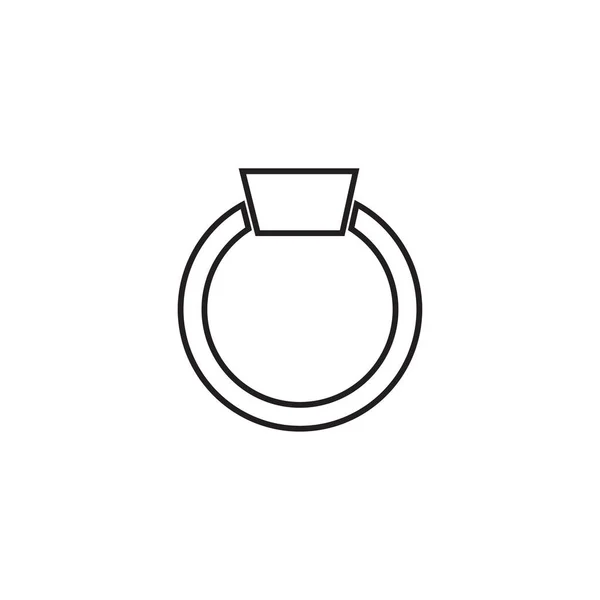 Yüzük ile baklava simgesini, nişan ve nikah yüzüğü. Sanat Tasarım çizgi, düz illüstrasyon vektör — Stok Vektör