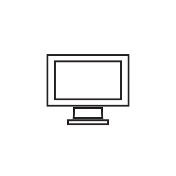 Monitor, lineares Symbol in flachem Stil. Vektorillustration — Stockvektor