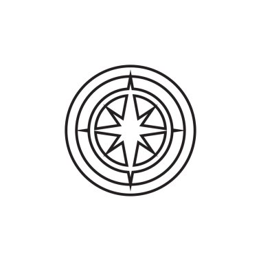 Gezinti doğrusal simgesi siyah renkli düz bir tasarım. Vektör çizim eps10