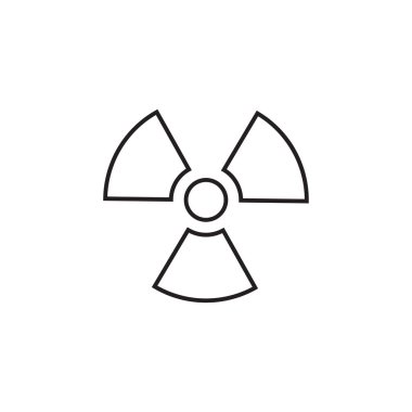 Radyasyon doğrusal simge siyah renkli düz bir tasarım. Vektör çizim eps10