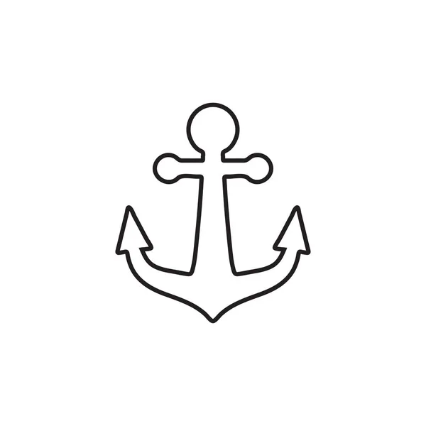 Horgony lineáris ikon egy lapos Design, fekete színű. Vektoros illusztráció eps10 — Stock Vector