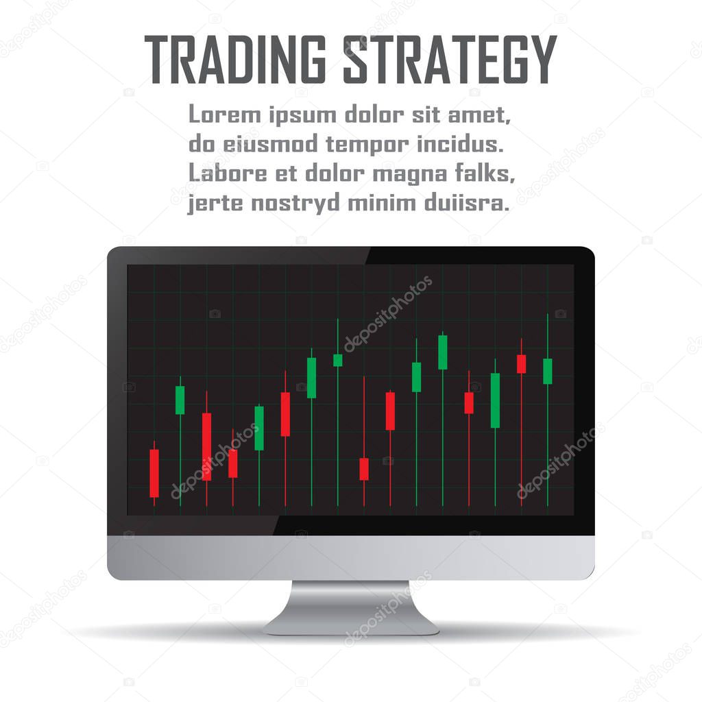 Trading strategy. Investment strategies and online trading line art concept