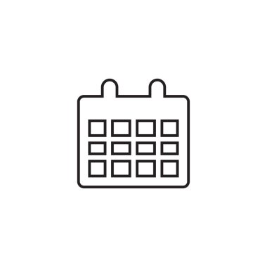 Takvim doğrusal simge siyah renkli düz bir tasarım. Vektör çizim eps10