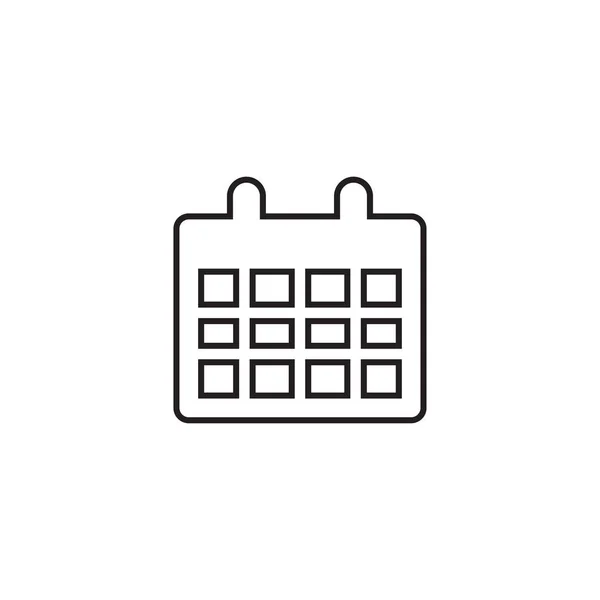 Линейная иконка календаря в плоском рисунке черного цвета. Векторные иллюстрации — стоковый вектор