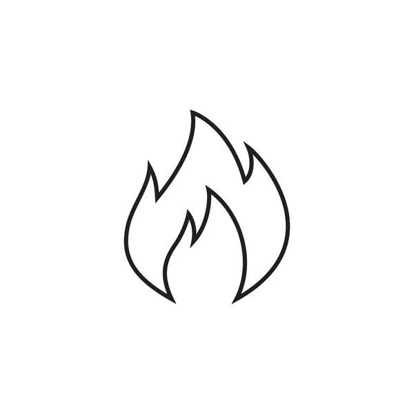 Tűz lineáris ikon egy lapos Design, fekete színű. Vektoros illusztráció eps10 — Stock Vector