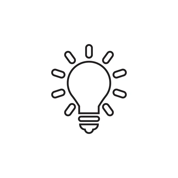 Лінійна іконка Lightbulb у плоскому дизайні чорного кольору. Векторні ілюстрації eps10 — стоковий вектор