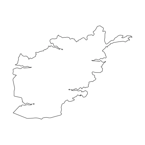 Afeganistão mapa linear sobre um fundo branco. Ilustração vetorial — Vetor de Stock
