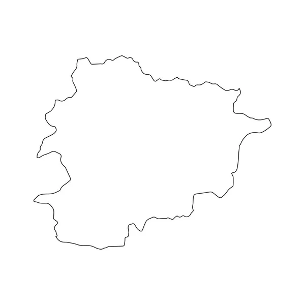 Andorra lineare Karte auf weißem Hintergrund. Vektorillustration — Stockvektor