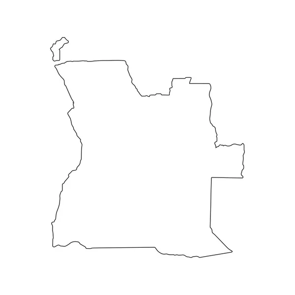 Angola linjär karta på en vit bakgrund. Vektorillustration — Stock vektor