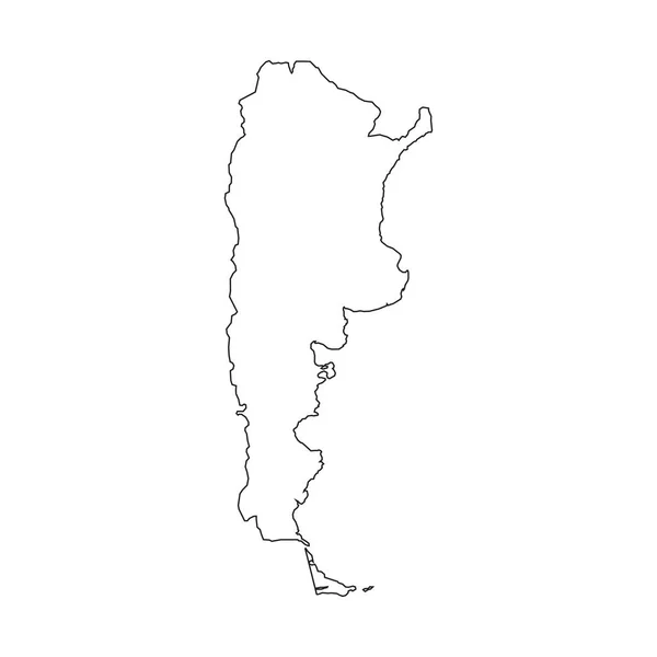 Argentina mapa linear sobre um fundo branco. Ilustração vetorial — Vetor de Stock