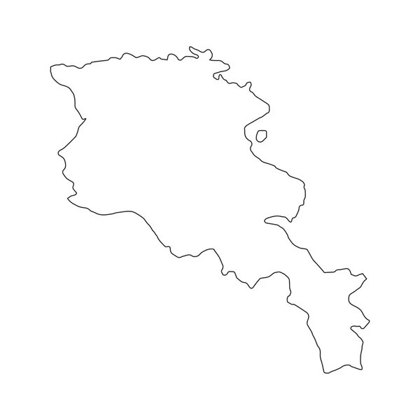 Armenia mapa lineal sobre un fondo blanco. Ilustración vectorial — Vector de stock