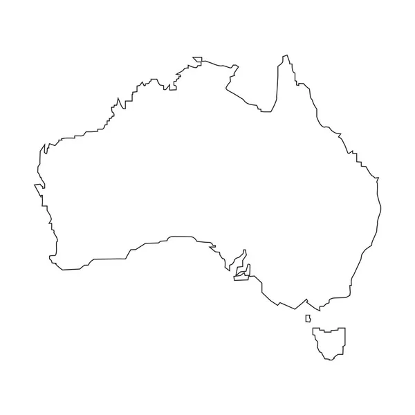 Australia linear map on a white background. Vector illustration — Stock Vector