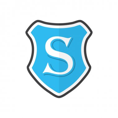 Güvenlik şirket logosu. S harfi ile kalkan logo