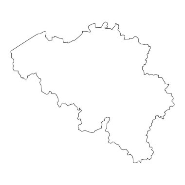 Belçika doğrusal harita üzerinde beyaz bir arka plan. Vektör çizim