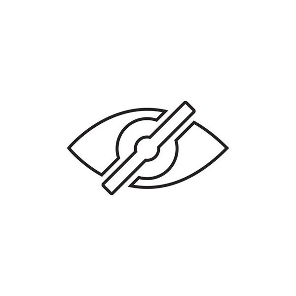 Ícone linear de olho em um design plano na cor preta. Ilustração vetorial eps10 — Vetor de Stock