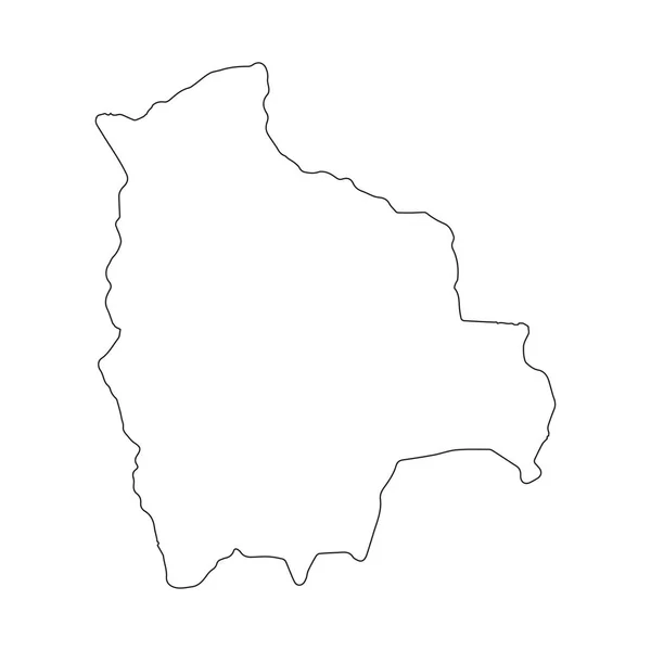 Βολιβία γραμμική χάρτη σε λευκό φόντο. Εικονογράφηση διάνυσμα — Διανυσματικό Αρχείο