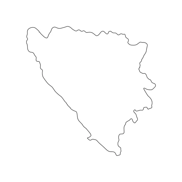 Lineare Landkarte von Bosnien und Herzegowina auf weißem Hintergrund. Vektorillustration — Stockvektor