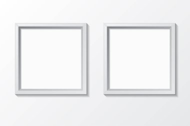 Duvardaki boş fotoğraf çerçevelemek. Modern iç tasarım. Vektör çizim