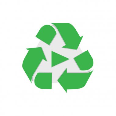 Beyaz arka plan üzerinde izole Eko sembol geri dönüşüm. Geri dönüşümlü işareti