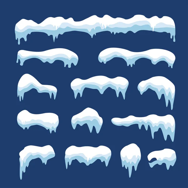 Conjunto de boné de neve em um design plano. Ilustração vetorial — Fotografia de Stock