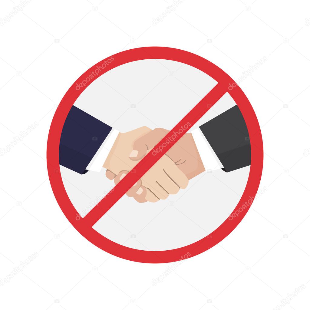 No handshake icon in a flat design. Vector illustration