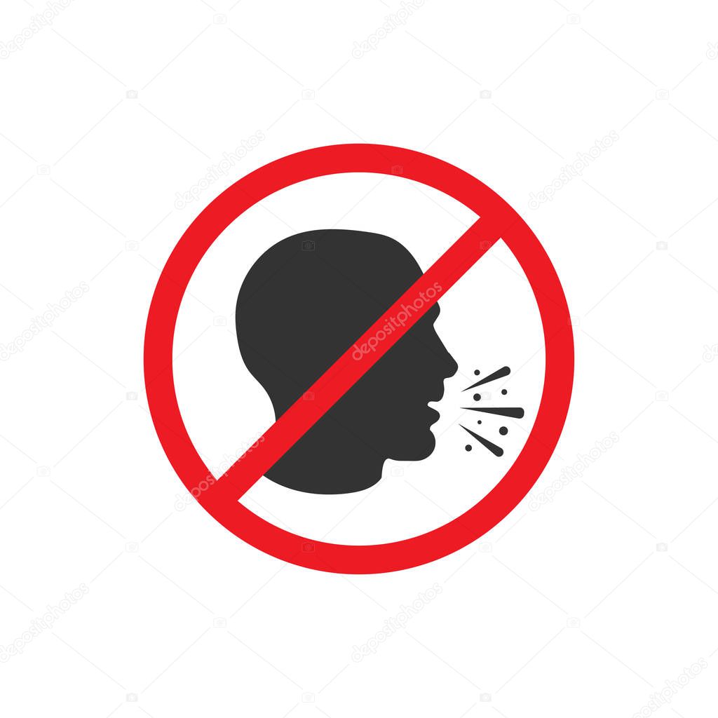No cough icon in a flat design. Vector illustration