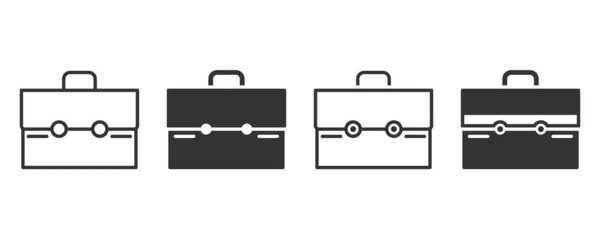 Aktentaschensymbole Vier Verschiedenen Versionen Flachen Design — Stockvektor