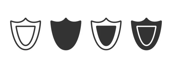 Iconos Escudo Cuatro Versiones Diferentes Diseño Plano — Vector de stock