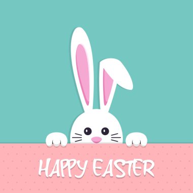 Düz dizaynlı bir tavşanla Mutlu Paskalyalar