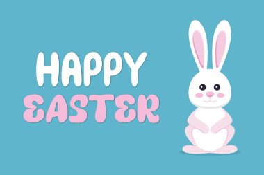 Düz dizaynlı bir tavşanla Mutlu Paskalyalar