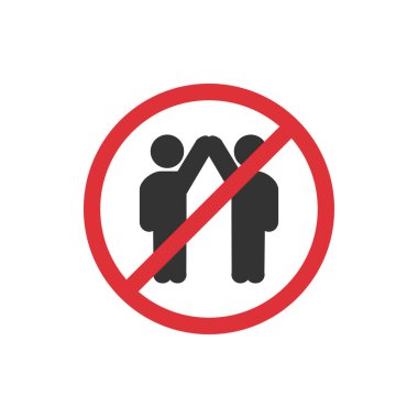 Düz dizaynda insanlara dokunmak yok. Vektör illüstrasyonu