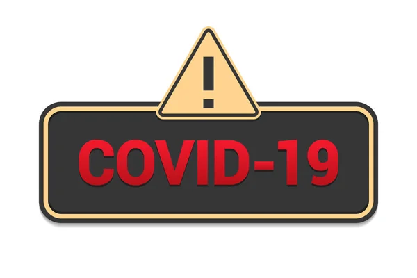 Panneau Virus Covid Avec Icône Danger Dans Design Plat — Image vectorielle