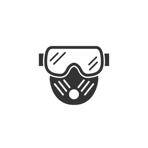 Schutzbrille Und Maskensymbol Schlichtem Design Vektorillustration — Stockvektor