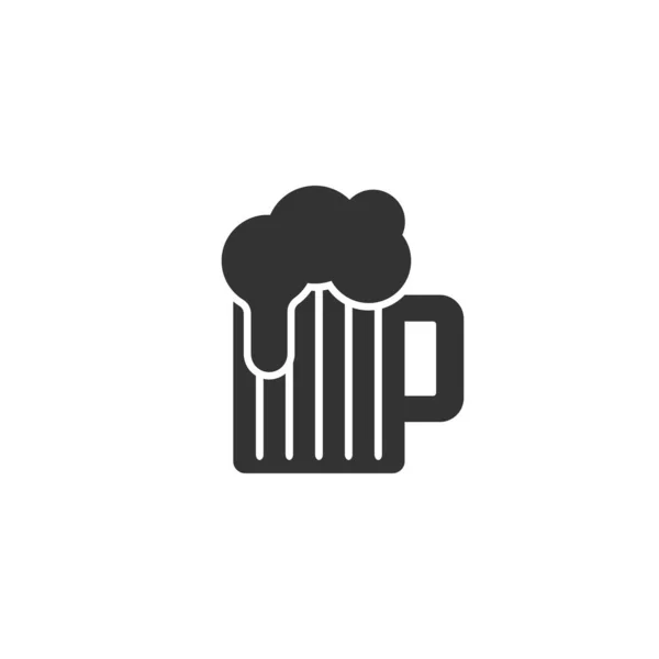 Ikona Skleněného Piva Jednoduchém Designu Vektorová Ilustrace — Stockový vektor