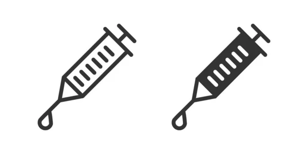 Icône Vaccination Deux Versions Design Simple Illustration Vectorielle — Image vectorielle