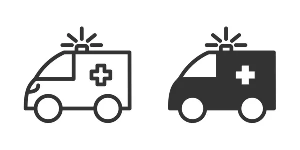 Icône Ambulance Deux Versions Dans Design Simple Illustration Vectorielle — Image vectorielle