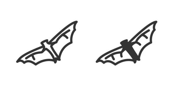 Vírus Ícone Morcego Duas Versões Design Simples Ilustração Vetorial — Vetor de Stock
