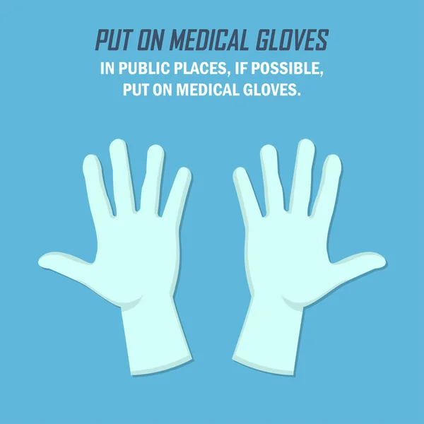 Empfehlung Während Einer Coronavirus Pandemie Ziehen Sie Medizinische Handschuhe Medizinische — Stockvektor