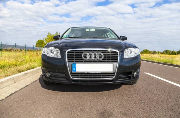 AUDI A 4 stands on a a street in Hannover Stock Picture