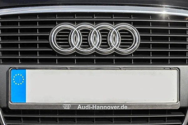 AUDI A 4 stands on a a street in Hannover Stock Picture