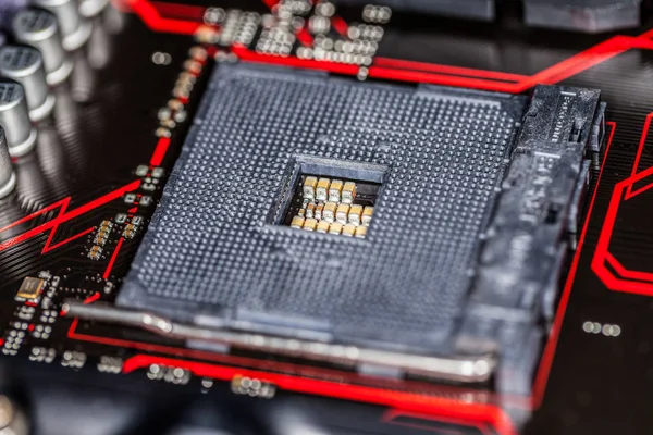 Placa de base do computador para a unidade central de processamento — Fotografia de Stock