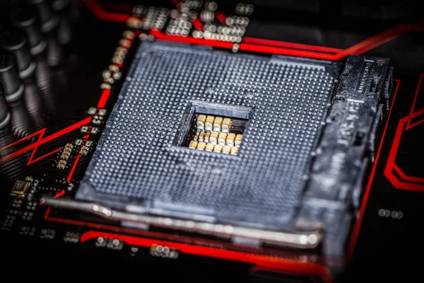 Placa de base do computador para a unidade central de processamento — Fotografia de Stock