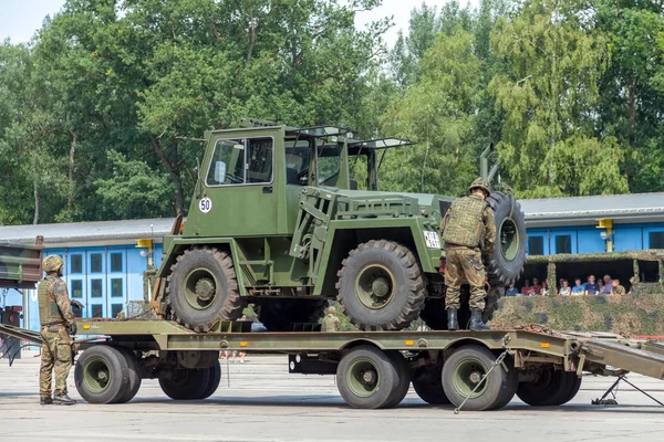 Burg Germany June 2016 German Military Forklift Fug Trailer Open — Stock Photo, Image