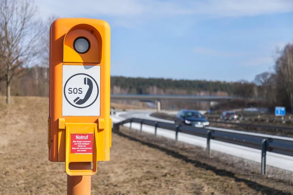 German Emergency Call Box Motorway — Stock Photo, Image