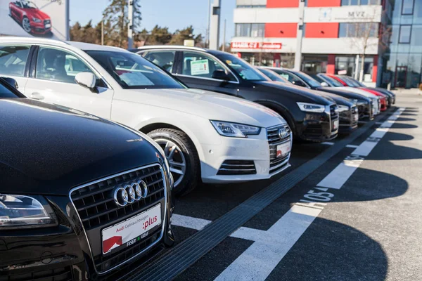 Fuerth Tyskland Februari 2018 Audi Emblem Audi Bil Audi Tysk — Stockfoto