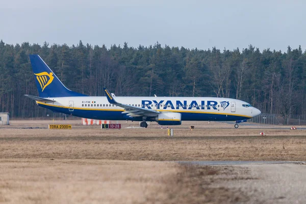 Nuernberg Allemagne Mars 2018 Boing 737 800 Ryanair Conduit Piste — Photo