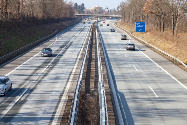 Fuerte Alemania Marzo 2018 Tráfico Autopista Alemana Cerca Fuerth Alemania — Foto de Stock