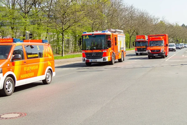 Hannover Alemania Abril 2018 Vehículos Bomberos Alemanes Del Departamento Bomberos —  Fotos de Stock